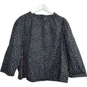Levi's Lena Ruffled Cotton Crewneck Floral Blouse Size XL NWT